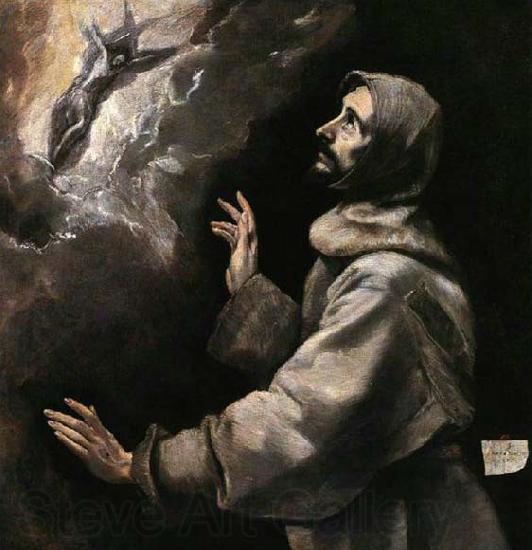 GRECO, El St Francis Receiving the Stigmata Germany oil painting art